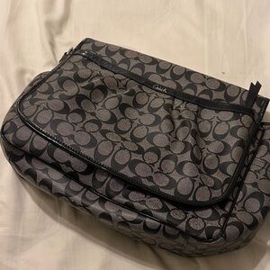 Coach Monogram Black and Gray Shoulder Bag